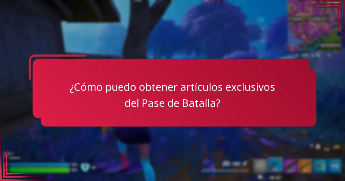 ¿Cómo puedo obtener artículos exclusivos del Pase de Batalla?